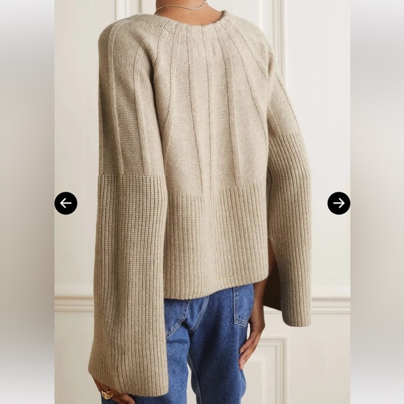 NWOT LouLou Studio Lanta Cashmere Cardigan Beige M - Picture 3 of 9